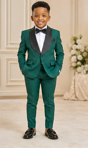 Boy's Emerald Tuxedo Suit