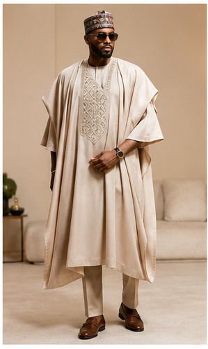 Cream Agbada Robe