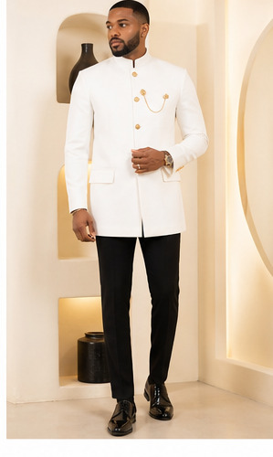White Formal Mandarin Jacket