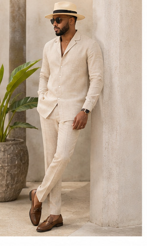 Cream Linen Resort Set