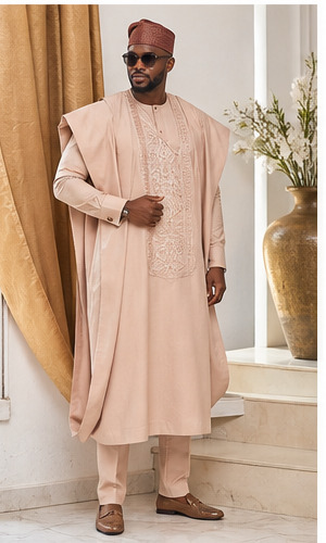 Blush Agbada Kaftan